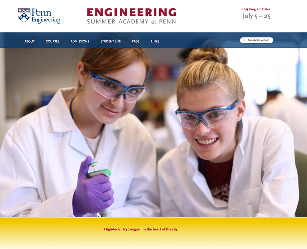 website design for Philadelphia university