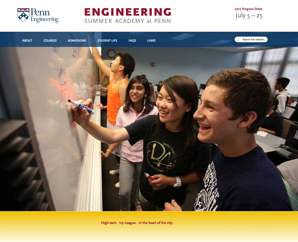 website design for Philadelphia university