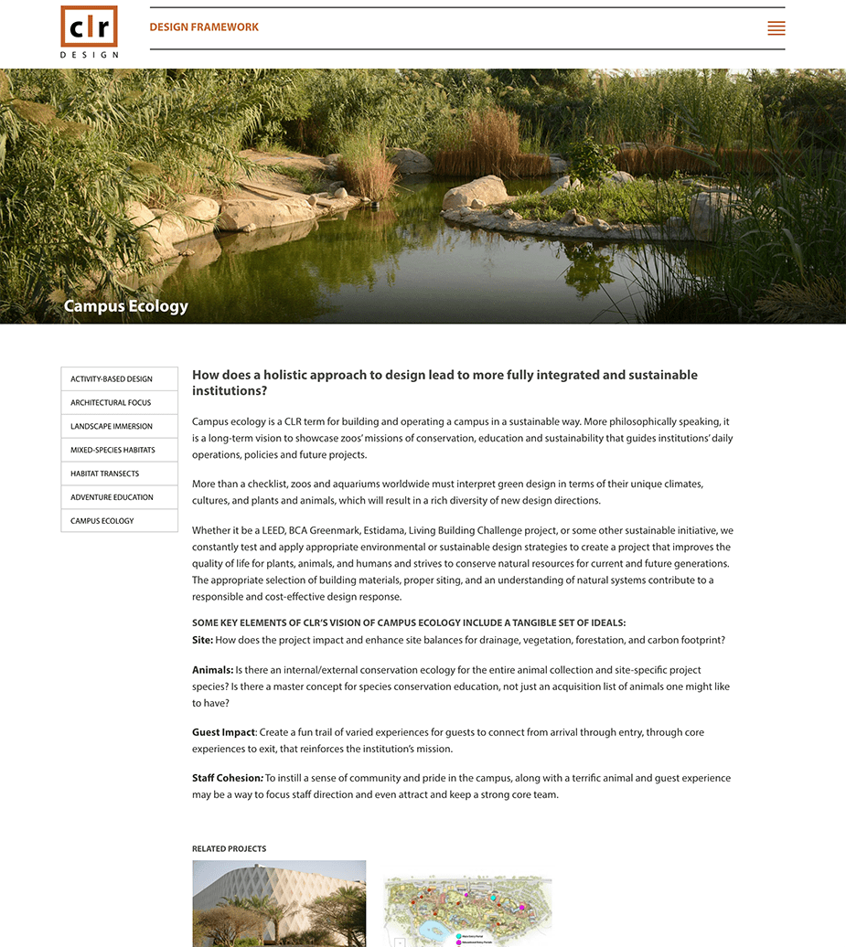 Website design for landscape architect international