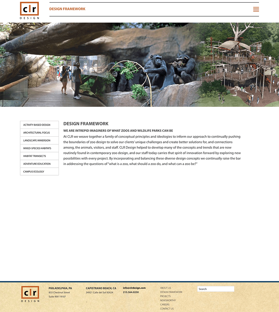 Website design for landscape architect international