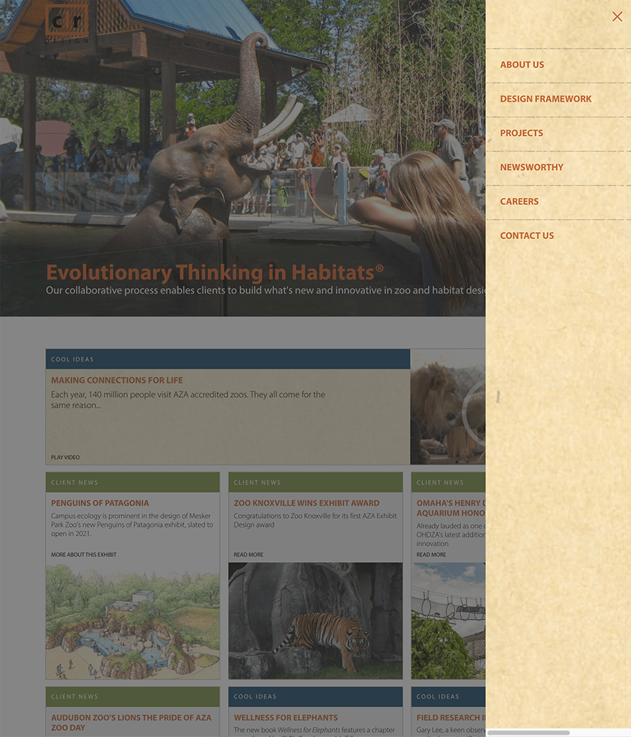 Website design for landscape architect international