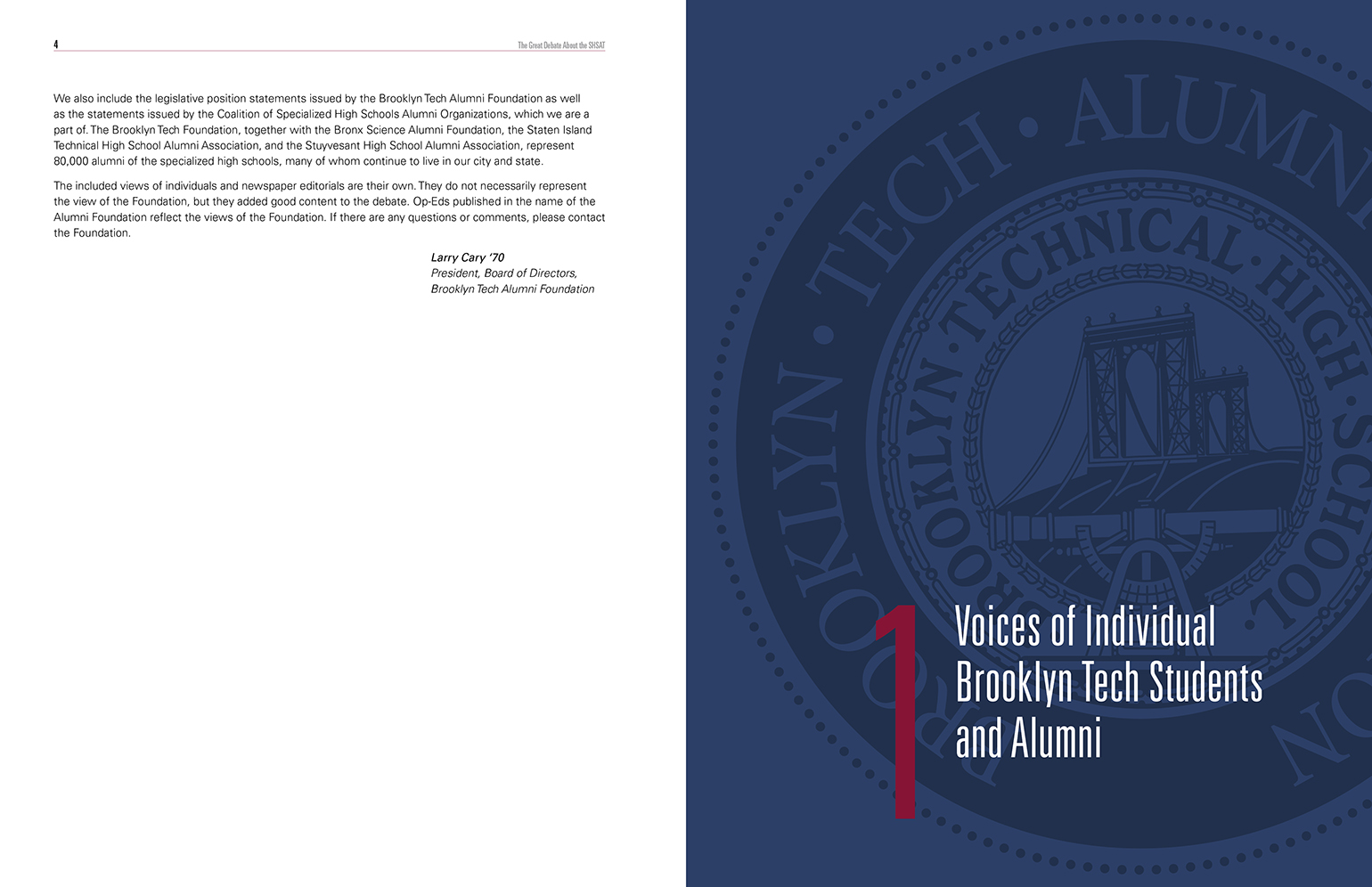 Graphic Design for Brooklyn Tech Report